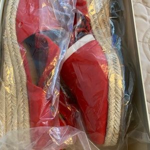 Red suede shoes